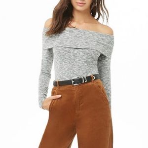 Forever 21 Off-the-shoulder Knit Top